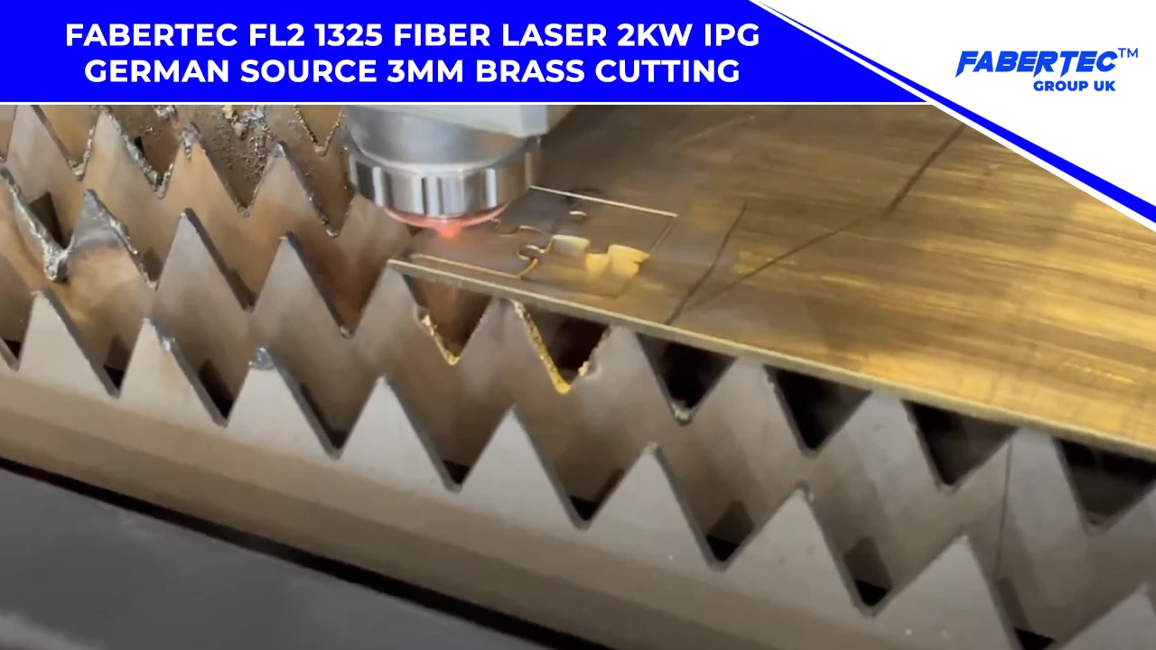 FABERTEC FL2 1325 FIBER LASER 2kW IPG GERMAN SOURCE 3mm BRASS CUTTING