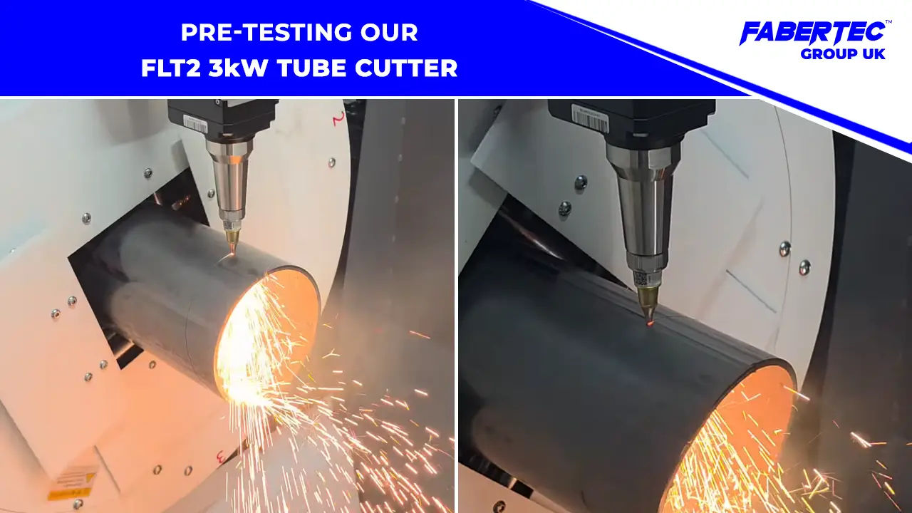 Pre testing our FLT2 3kW tube cutter before loading for Mach 2026 exhibition.
